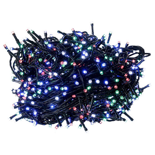 Luzes de Natal pisca-pisca 800 lâmpadas LED brancas quentes e multicoloridas dois-em-um 56 metros com cabo preto, interior/exterior 6