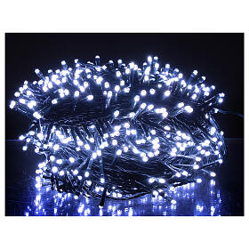 Luzes de Natal pisca-pisca 800 lâmpadas LED brancas quentes e frias dois-em-um 56 metros com cabo preto, interior/exterior