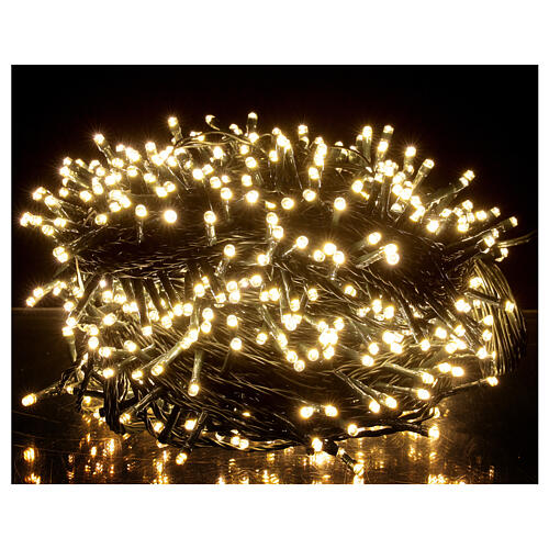 Luzes de Natal pisca-pisca 800 lâmpadas LED brancas quentes e frias dois-em-um 56 metros com cabo preto, interior/exterior 1