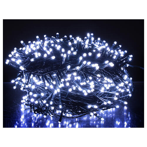 Luzes de Natal pisca-pisca 800 lâmpadas LED brancas quentes e frias dois-em-um 56 metros com cabo preto, interior/exterior 2