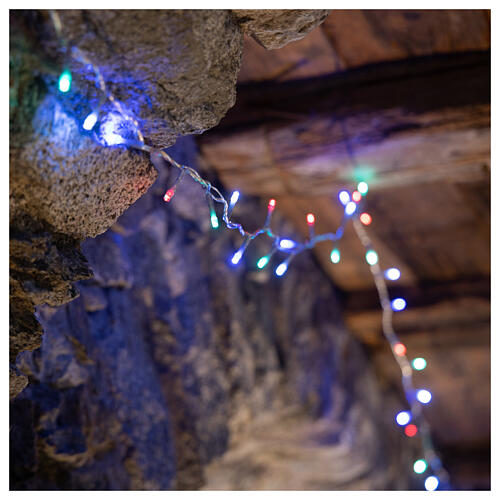 Cadena luminosa 800 led 2 en 1 blanco frío multicolor 56 m int ext 5