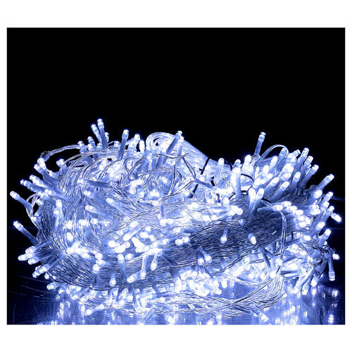 Cadena luminosa 800 led 2 en 1 blanco frío multicolor 56 m int ext 7