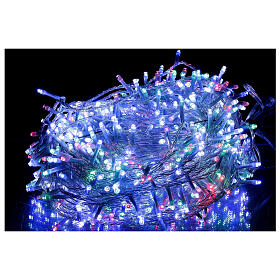 Luzes de Natal pisca-pisca 800 lâmpadas LED brancas quentes e multicoloridas dois-em-um 56 metros com cabo transparente, interior/exterior