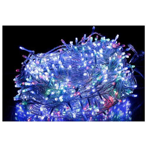 Luzes de Natal pisca-pisca 800 lâmpadas LED brancas quentes e multicoloridas dois-em-um 56 metros com cabo transparente, interior/exterior 2