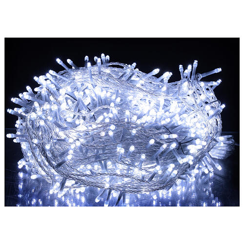 Guirlande Noël 800 LED blanc froid chaud 2-en-1 56 m int/ext câble transparent 4