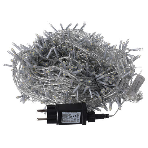 Guirlande Noël 800 LED blanc froid chaud 2-en-1 56 m int/ext câble transparent 10