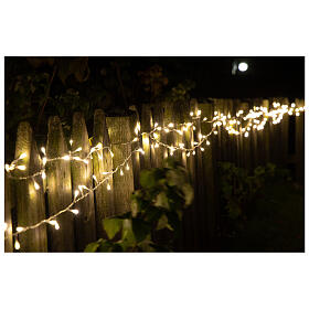 Luzes de Natal pisca-pisca 800 lâmpadas LED brancas quentes e brancas frias dois-em-um 56 metros com cabo transparente, interior/exterior