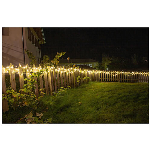 Luzes de Natal pisca-pisca 800 lâmpadas LED brancas quentes e brancas frias dois-em-um 56 metros com cabo transparente, interior/exterior 7