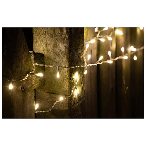 Luzes de Natal pisca-pisca 800 lâmpadas LED brancas quentes e brancas frias dois-em-um 56 metros com cabo transparente, interior/exterior 12