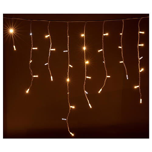 Curtain string lights sloping 160 professional firefly LEDs, warm white 4.8 m indoor outdoor 1