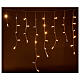 Curtain string lights sloping 160 professional firefly LEDs, warm white 4.8 m indoor outdoor s1