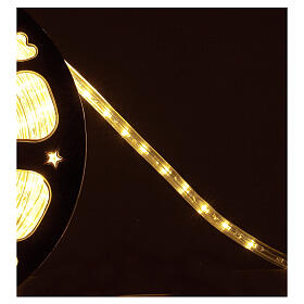 Szpula wąż świetlny 1584 LED biały ciepły, 2 przewody świateł bożonarodzeniowych, dł. 44 m, do wnętrz i na zewnątrz, PROFESJONALNY