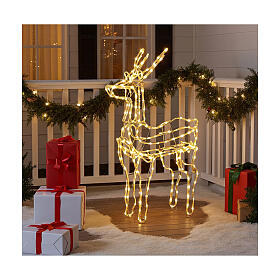 Rentier mit Lichtern 3D Tapelight warmweiß Außenbereich, 95x60x30 cm
