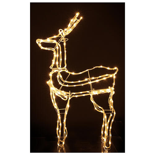 Reno luminoso de pie 3d tapelight blanco cálido 95x60x30 cm int ext 1