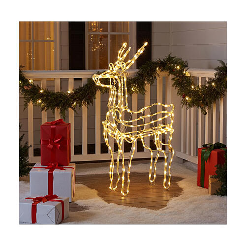 Reno luminoso de pie 3d tapelight blanco cálido 95x60x30 cm int ext 2