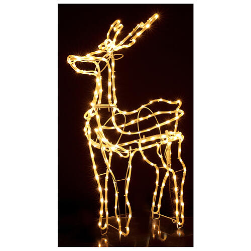 Reno luminoso de pie 3d tapelight blanco cálido 95x60x30 cm int ext 5