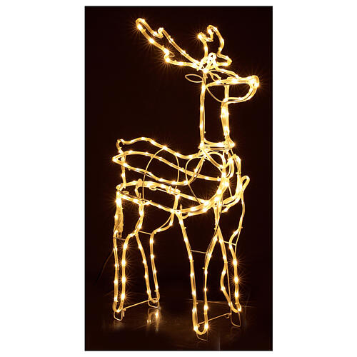 Reno luminoso de pie 3d tapelight blanco cálido 95x60x30 cm int ext 6