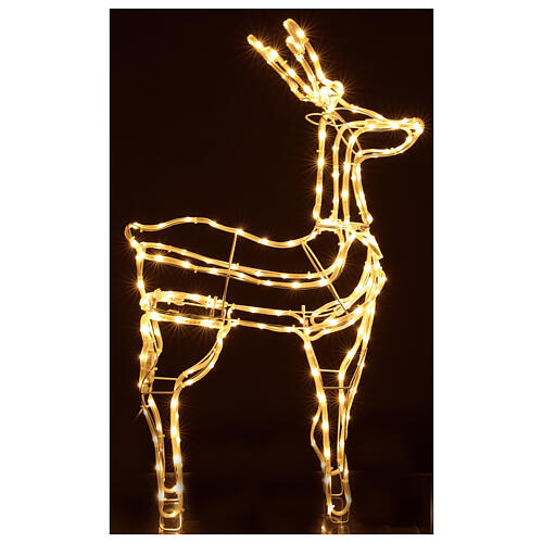Reno luminoso de pie 3d tapelight blanco cálido 95x60x30 cm int ext 7