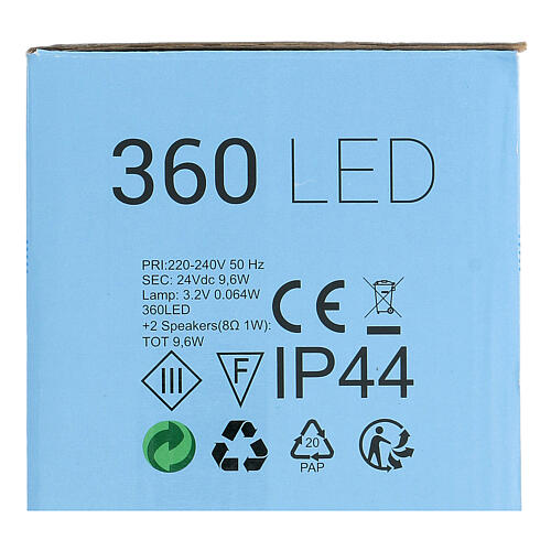 Świąteczne lampki, łańcuch 36 m z 360 zimnymi białymi LED, z efektami świetlnymi i głośnikami Bluetooth 8