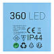 Luzes de Natal pisca-pisca 360 lâmpadas LED multicoloridas com alto-falantes Bluetooth, 36 metros, INTERIOR/EXTERIOR s8