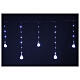 Christmas light curtain with 10 bulbs and 130 cold white nanoLEDs 2,7 m indoor/outdoor s1