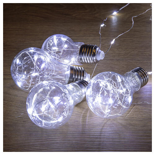 Cortina luminosa 10 bulbos 130 lâmpadas nanoled branco frio 2,7 metros, interior/exterior 3
