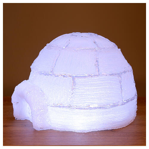 Acrylic igloo with 30 cold white LEDs indoor/outdoor 30 cm 2