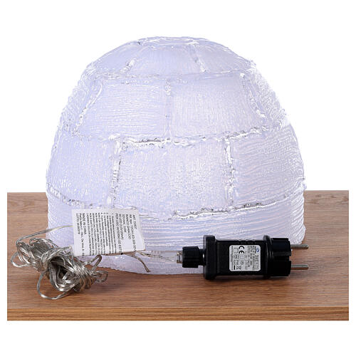 Acrylic igloo with 30 cold white LEDs indoor/outdoor 30 cm 4