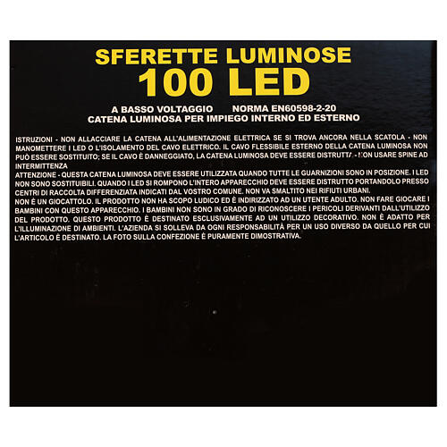 Lichterkette mit100 bunten runden LEDS, 5 m 7