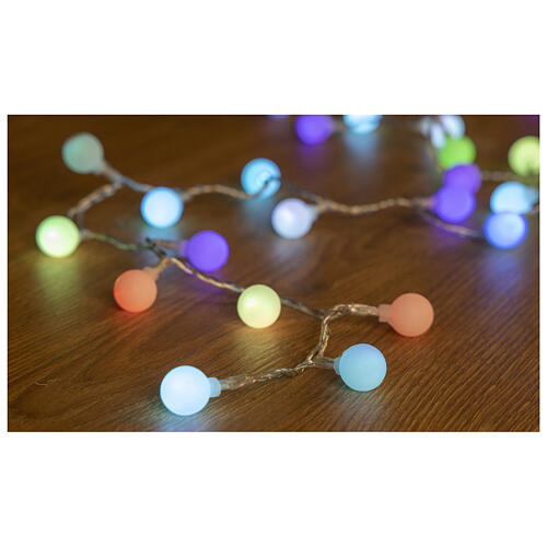 Light chain 100 LED matt balls clear cable 5 m indoor/outdoor 1