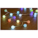 Light chain 100 LED matt balls clear cable 5 m indoor/outdoor s1
