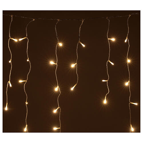 Rideau stalactites 180 LEDs 4,2 m lumière blanc chaud télécommande extérieur 2