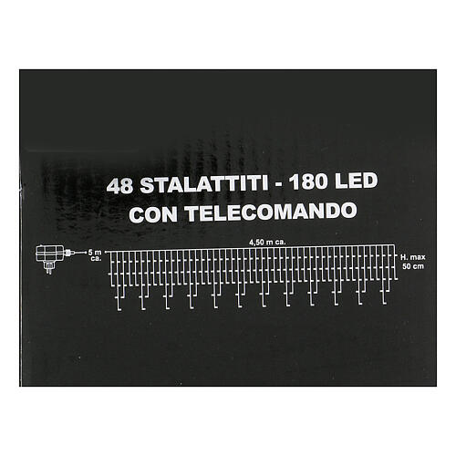Cortina estalactites 180 LEDS 4,2 m branco quente controle remoto exterior 7