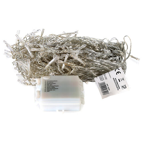 Świąteczna kurtyna świetlna, stalaktyty 4,2 m z 180 ciepłymi białymi LED 4