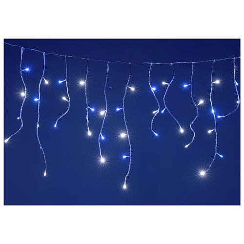 Rideau stalactites 180 LEDs 4,2 m lumière blanc froid télécommande extérieur 1