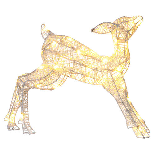 Fawn with 50 LED lights, warm white, h 16 in, indoor/outdoor 6