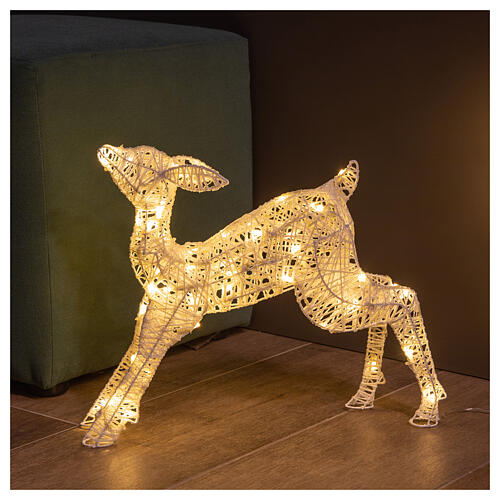 Cerbiattino luce 50 led luce calda h 70 cm interno esterno 1