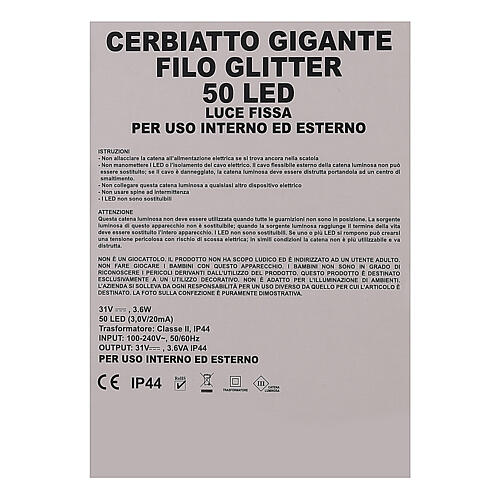 Cerbiattino luce 50 led luce calda h 70 cm interno esterno 9