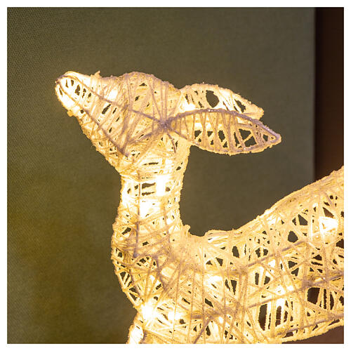Decoração luminosa de Natal filhote de veado 50 lâmpadas LED branco quente, altura 70 cm, interior/exterior 2