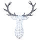 Silver deer head with 140 LEDs h 84 cm indoor/outdoor s4