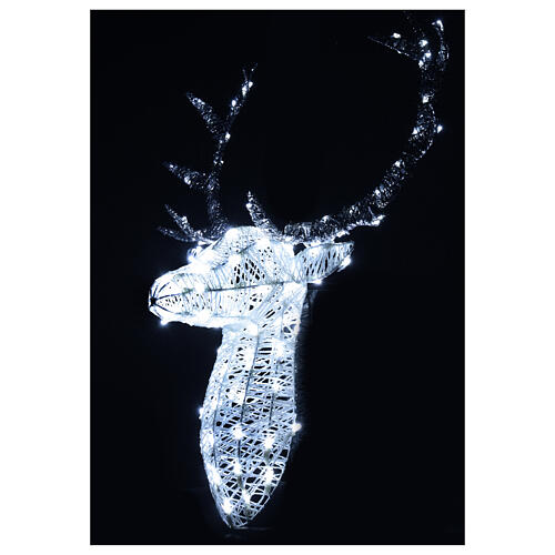 Testa renna argento luce 140 led h 84 cm interno esterno 1