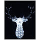 Decoração luminosa cabeça de veado prateada 140 lâmpadas LED, altura 84 cm, interior/exterior s3