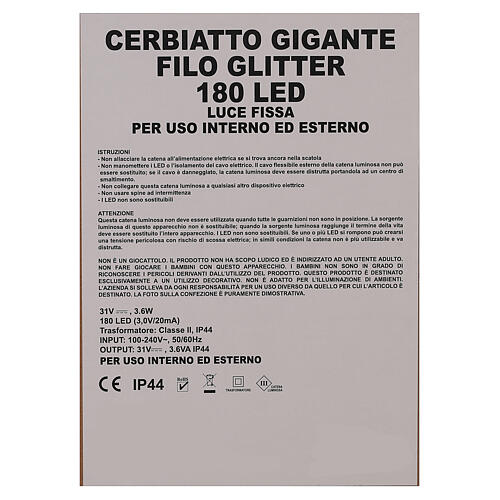 Cerbiatta luce calda 180 led 72 cm interno esterno 8