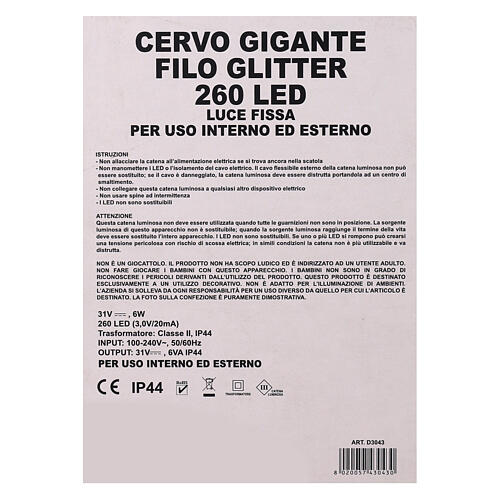 Ciervo luz fría 260 led 1,3 m interior exterior 10