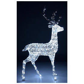 Decoração luminosa de Natal veado 260 lâmpadas LED branco frio, altura 1,3 m, interior/exterior