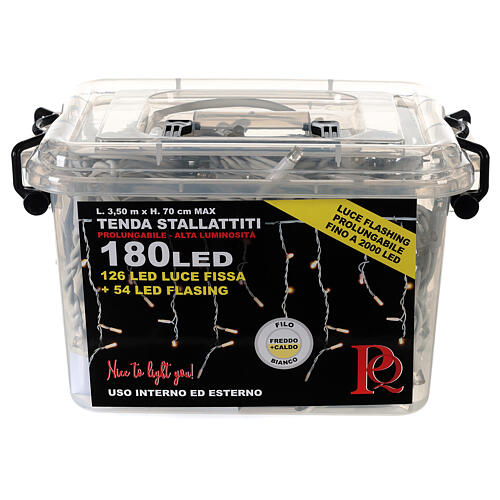 Kurtyna świetlna, stalaktyty 3,5 m z 180 LED, światło ciepłe i zimne białe 7