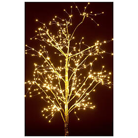 Gold leuchtender Baum mit 375 warmweißen LEDs für den Innenbereich, 90 cm