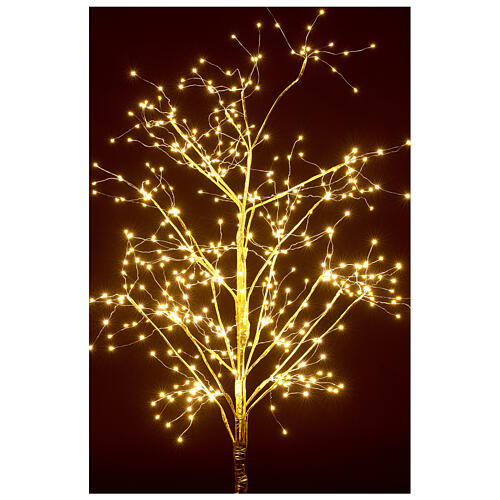 Gold leuchtender Baum mit 375 warmweißen LEDs für den Innenbereich, 90 cm 2