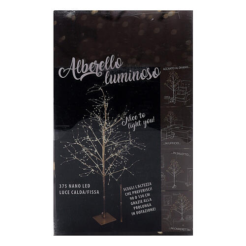 Złote drzewko świetlne, 90 cm, 375 LED w ciepłej bieli, do użytku wewnętrznego 6
