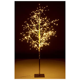 Decoração luminosa árvore dourada 375 lâmpadas LED branco quente 90 cm para interior